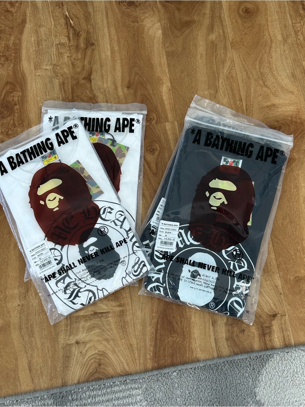 A Bathing Ape Chrome Hearts White & Black with Maroon Ape Logo